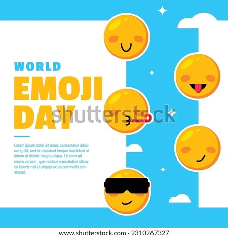 Emoji Day Flat Illsutration event