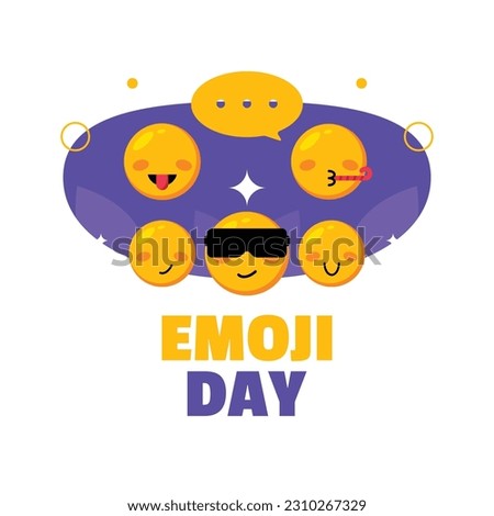 Emoji Day Flat Illsutration event
