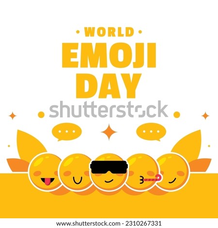 Emoji Day Flat Illsutration event