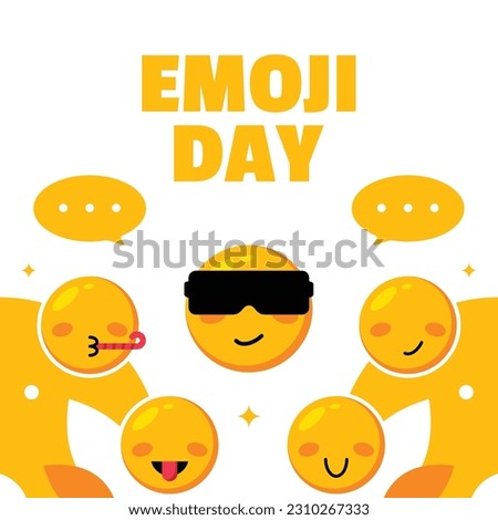 Emoji Day Flat Illsutration event