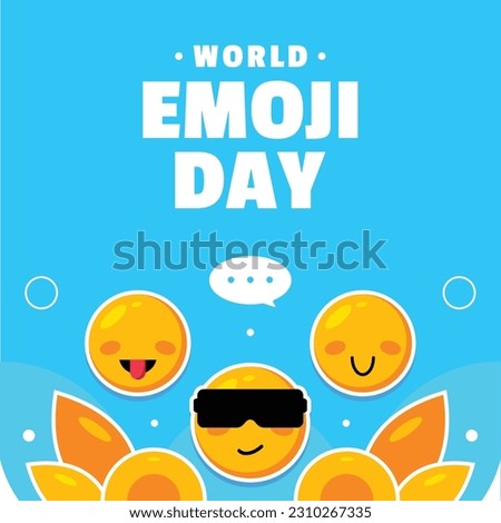 Emoji Day Flat Illsutration event
