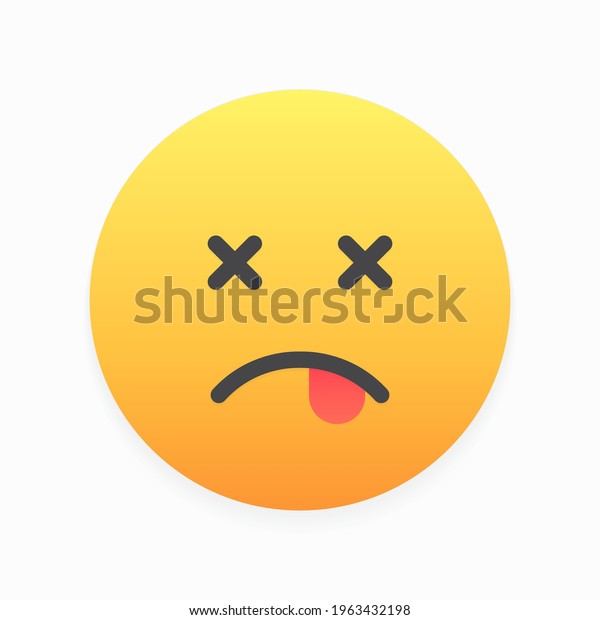 Emoji Dead Colored Round Emoji Tongue Stock Vector (royalty Free 