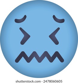 Emoji Design. Cold face, emoticon illustration.