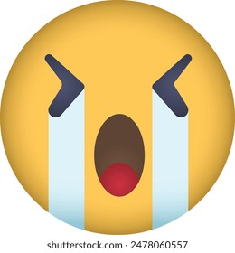 Emoji Design. crying face, emoticon illustration.