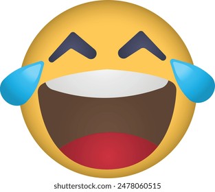 Emoji Design. laughing out loud face, emoticon illustration.