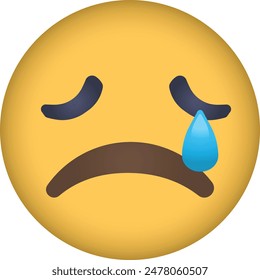 Emoji Design. Sad face, emoticon illustration.