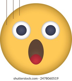 Emoji Design. shock face, emoticon illustration.