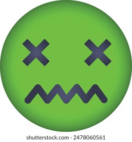 Emoji Design, Sick face, ill emoticon, illustration.