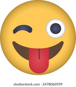 Emoji Design. Silly face, emoticon illustration.