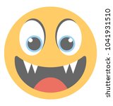 An emoji with a devilish grin, an evil smile with teeth