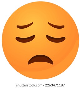 emoji disappointed face vector illustration