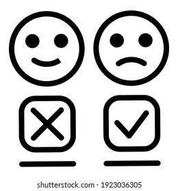 Emoji dislike icon. Outline emoji dislike vector icon for web design isolated on white background