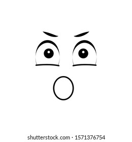 Emoji, dismay icon. Simple line, outline vector of cartoon face icons for ui and ux, website or mobile application