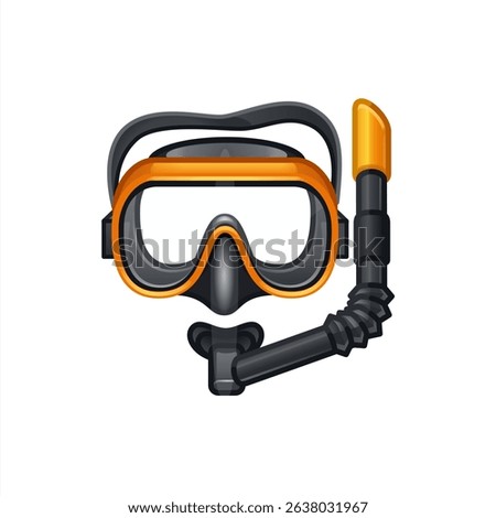 Emoji diving mask with snorkel vector icon illustration.