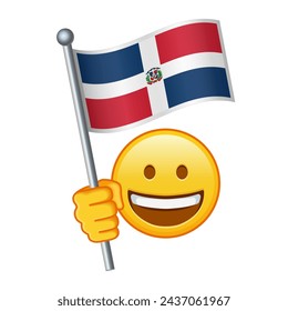 Emoji with Dominican Republic flag Large size of yellow emoji smile