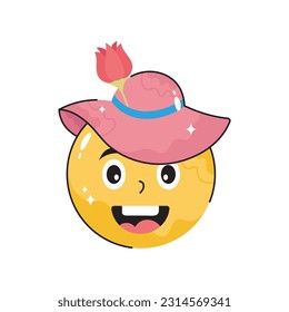 Emoji doodle vector outline Sticker. EPS 10 file