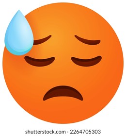 emoji drooping face in sweat