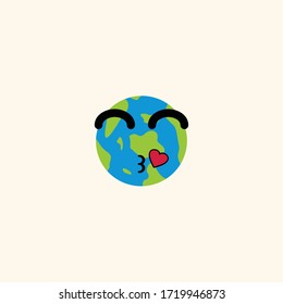 Emoji Earth planet character Design