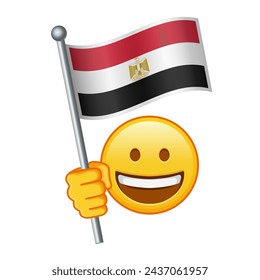 Emoji with Egypt flag Large size of yellow emoji smile