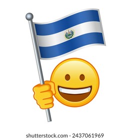 Emoji with El Salvador flag Large size of yellow emoji smile