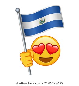 Emoji with El Salvador flag Large size of yellow emoji smile