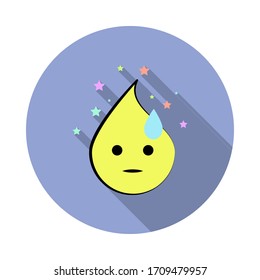 emoji embarrassed long shadow icon. Simple color vector of emoji icons for ui and ux, website or mobile application