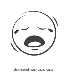 Emoji emoticon crying. Vector illustration isolated on white background.