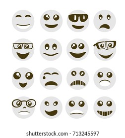 Emoji emoticon expression icons in style circle face symbols graphics pictogram of fun people smile image