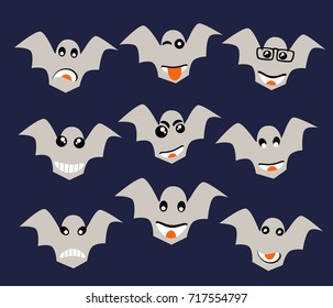 Emoji emoticon expression icons in style halloween spook face symbols graphics