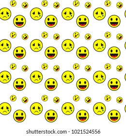 Emoji emoticon expression seamless patter vector
