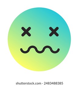 Emoji or Emoticon Gradient Art Vector