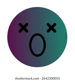 Emoji or Emoticon Gradient Art Vector