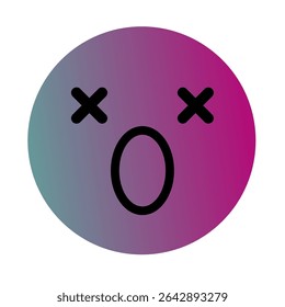 Emoji or Emoticon Gradient Art Vector