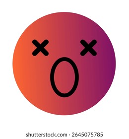 Emoji or Emoticon Gradient Art Vector