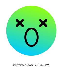 Emoji or Emoticon Gradient Art Vector