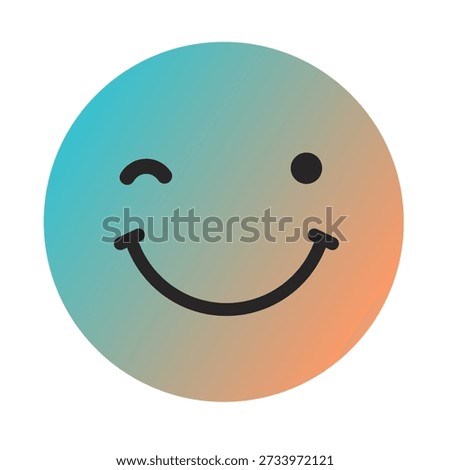 Emoji or Emoticon Gradient Art Vector