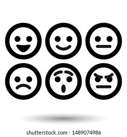 Emoji emoticon icon for service feedback, isolated on a white background.