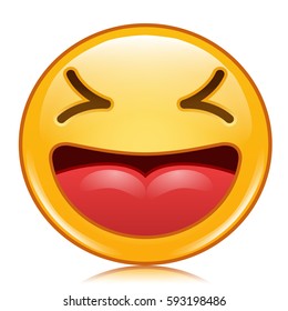 Emoji Emoticon Icon Vector. Smiley, Laughing Emoticons