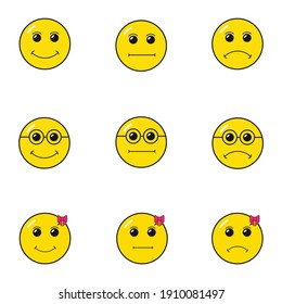 emoticono emoticono set simple golpe tres expresiones