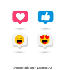 Emoji and emoticon smile vector template