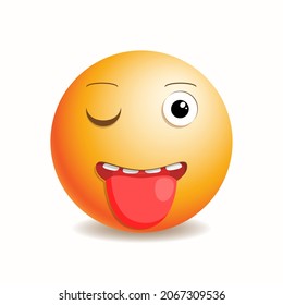Emoji emoticon teasing winks and shows tongue.