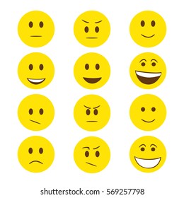 Emoji - emoticons. Different facial expressions 