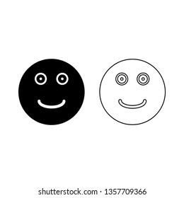 Emoji, emoticons, face expressions line, solid, glyph icon, EPS 10 vector format. Transparent background.