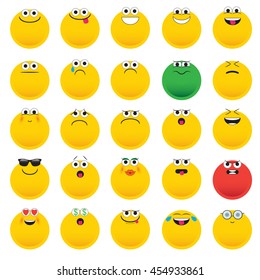 emoji. emoticons smile icon set. isolated vector illustration on white background