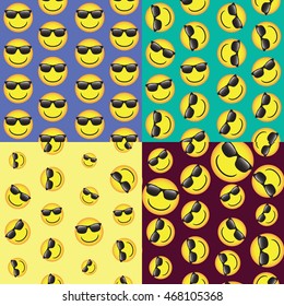 emoji. emoticons smile icon set. vector seamless pattern. funny illustration 
