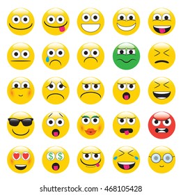 Smileys Emoticons Vector Set Stock Vector (Royalty Free) 659317246