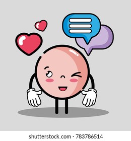 emoji emotion face with chat bubble message