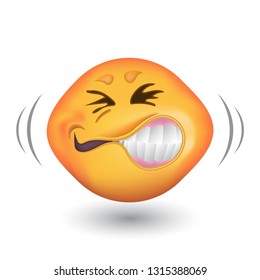 emoji with emotions of aggression, anger, incontinence. very expressive teeth