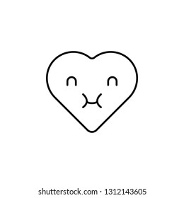 emoji enjoy icon. Element of heart emoji for mobile concept and web apps illustration. Thin line icon for website design and development, app development
