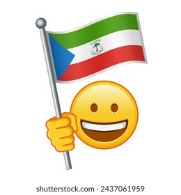 Emoji with Equatorial Guinea flag Large size of yellow emoji smile